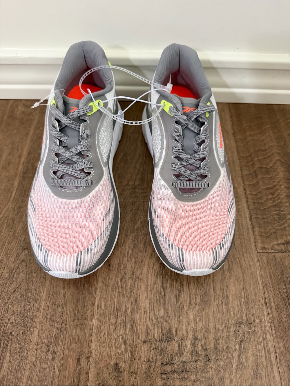 Reebok Girls' Gray, white Lace-Up Sneakers, NWT, size 3